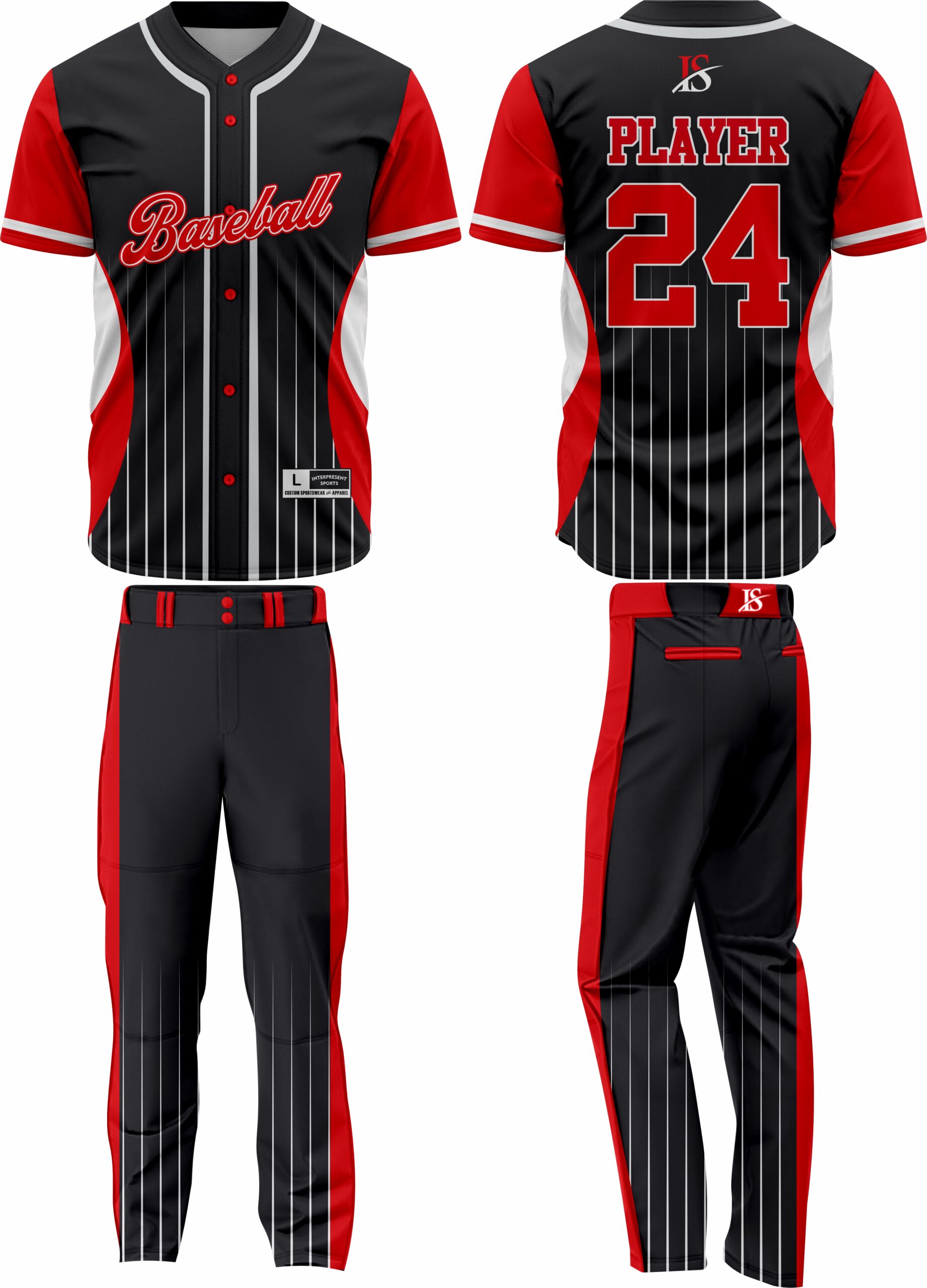 Black & Red BaseBall Uniform