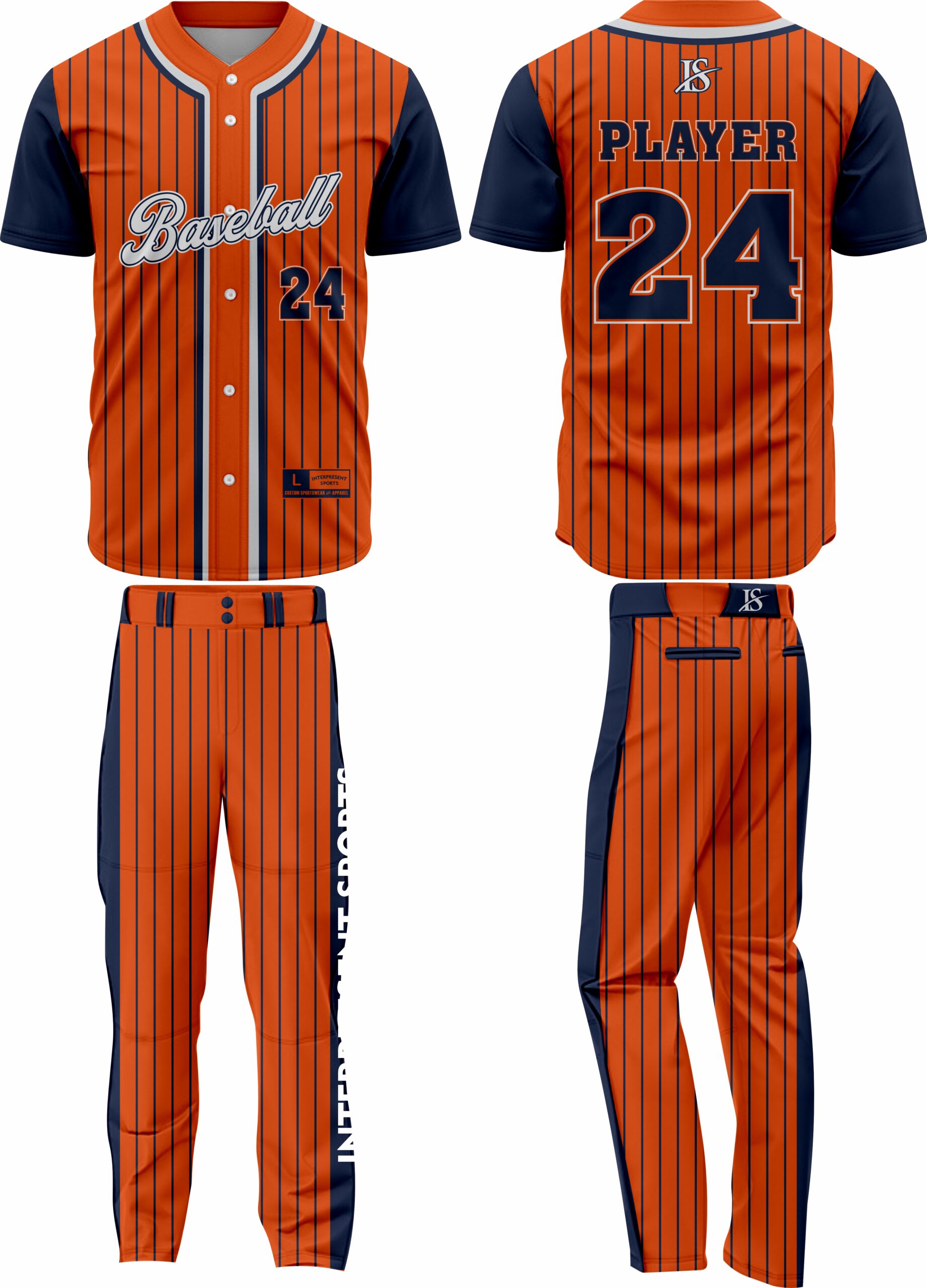 Orange BaseBall Uniform