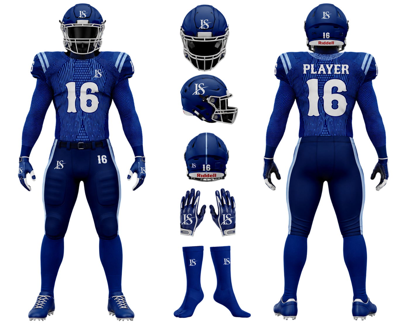 Blue American-Football Uniform