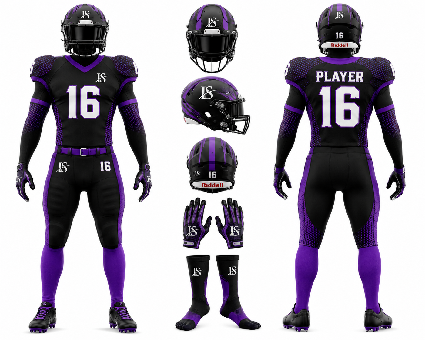 Black American-Football Uniform