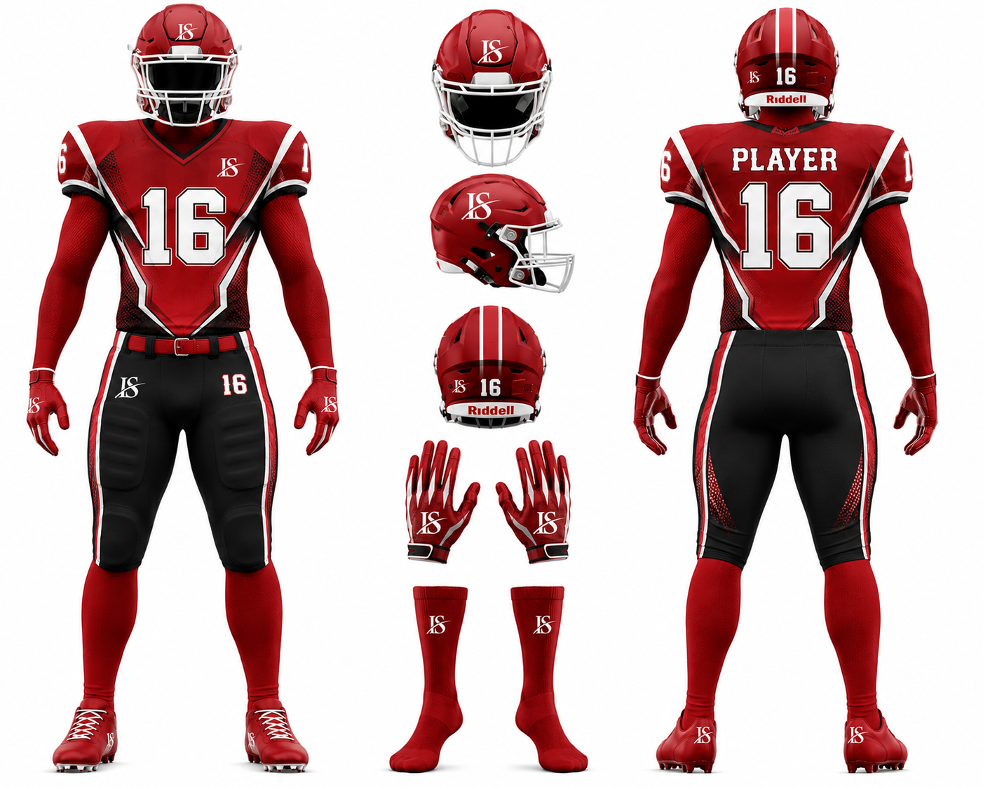 Red American-Football Uniform