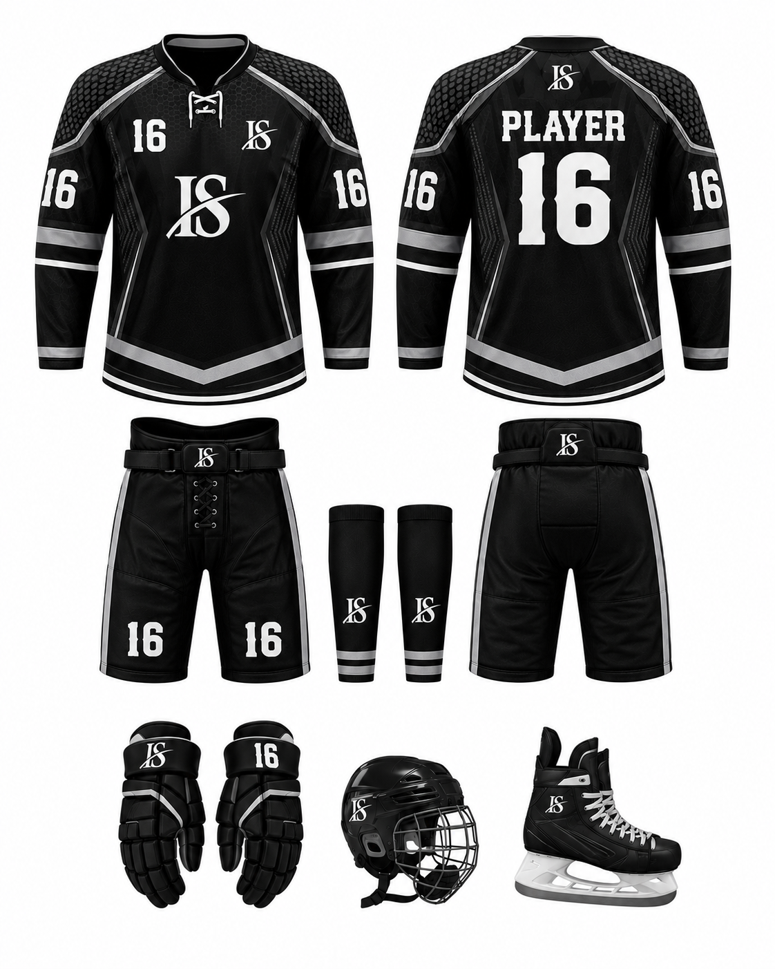 Black Ice-Hockey Uniform