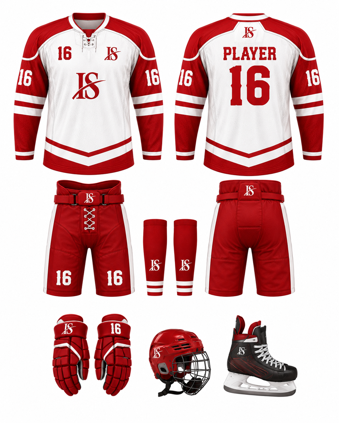 Red & White Ice-Hockey Uniform