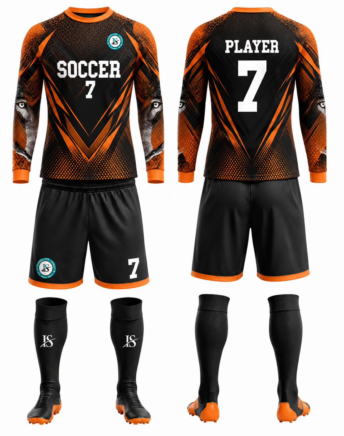 Black & Orange Goal-Keeper Uniform