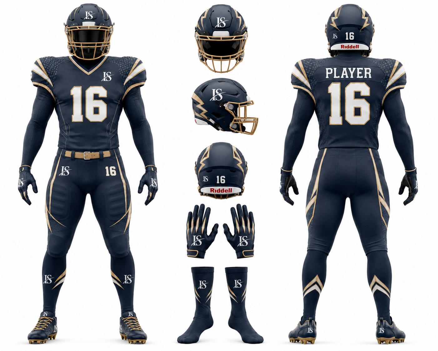 Dark Blue American-Football Uniform