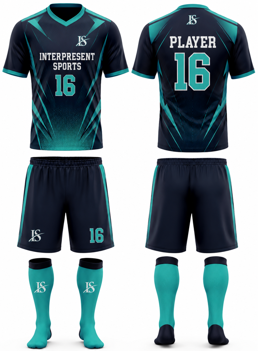 Black & C-Greeen Soccer Uniform