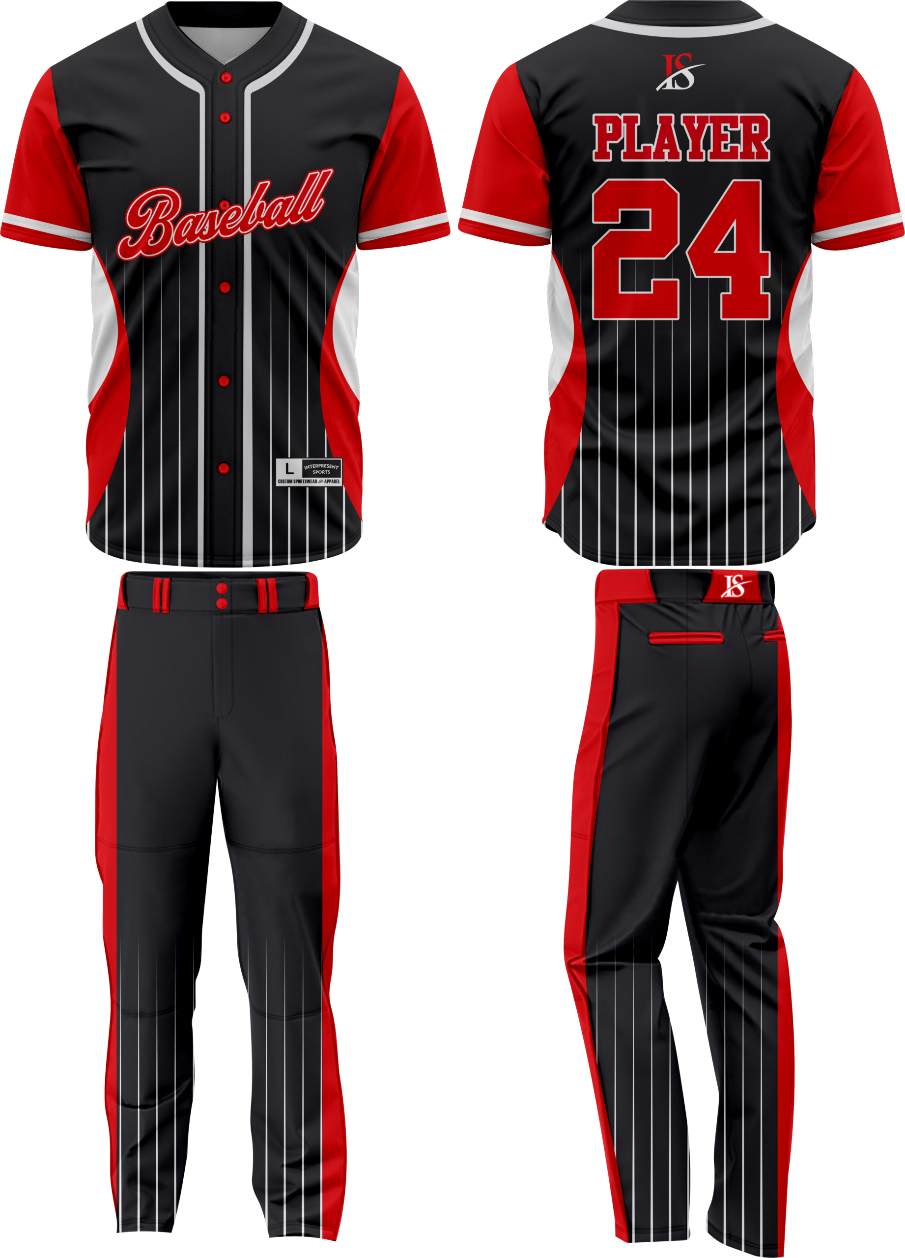 Black & Red BaseBall Uniform
