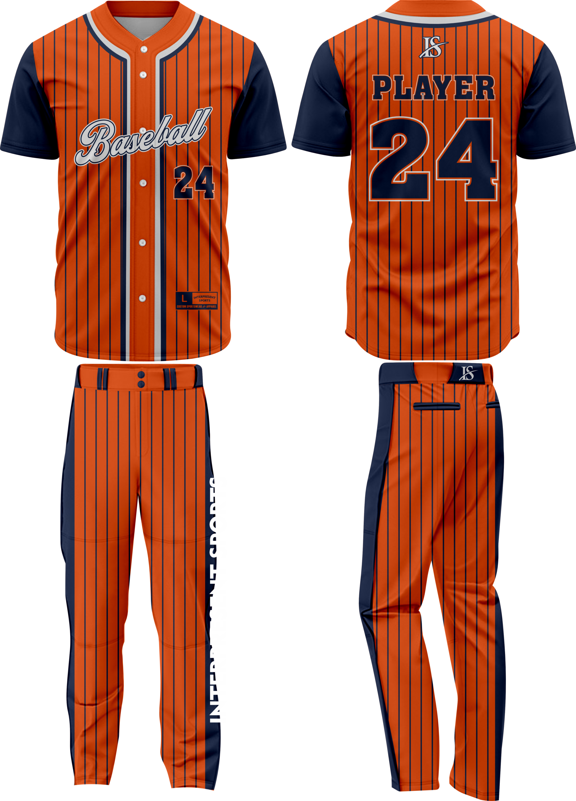 Orange BaseBall Uniform