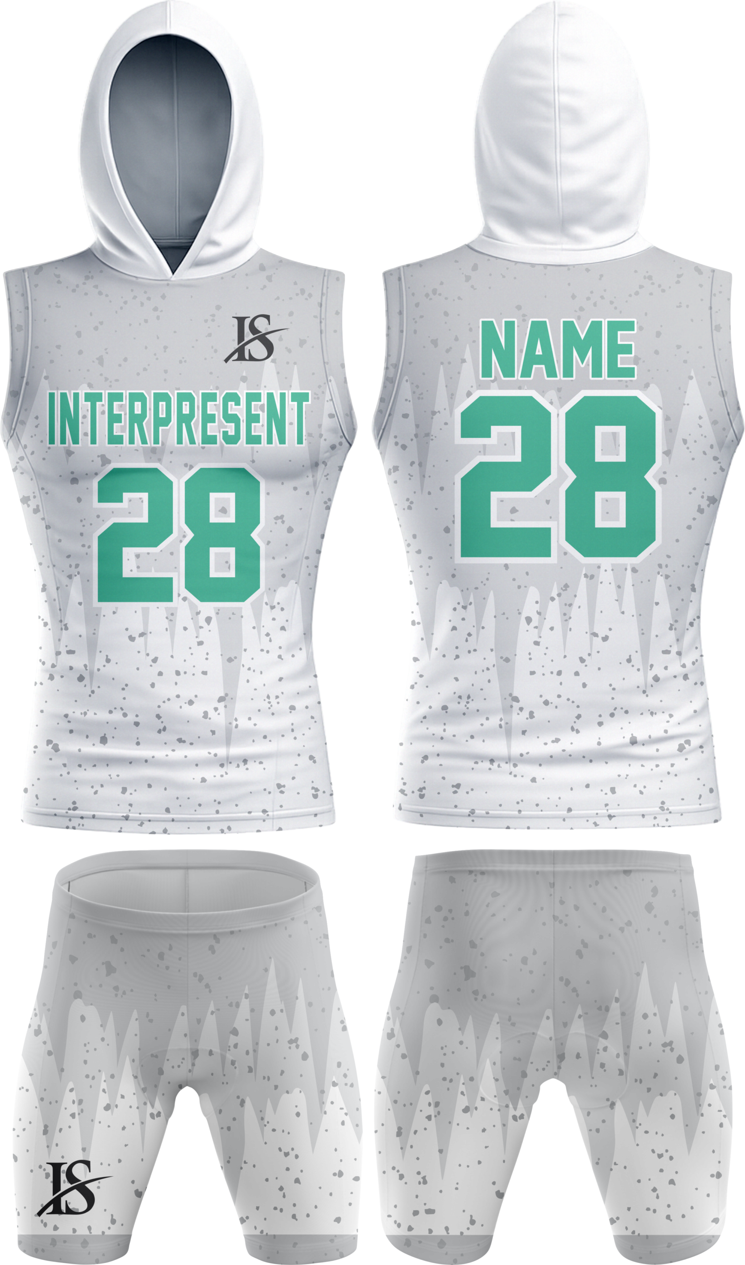 Gray & White 7v7 Uniform