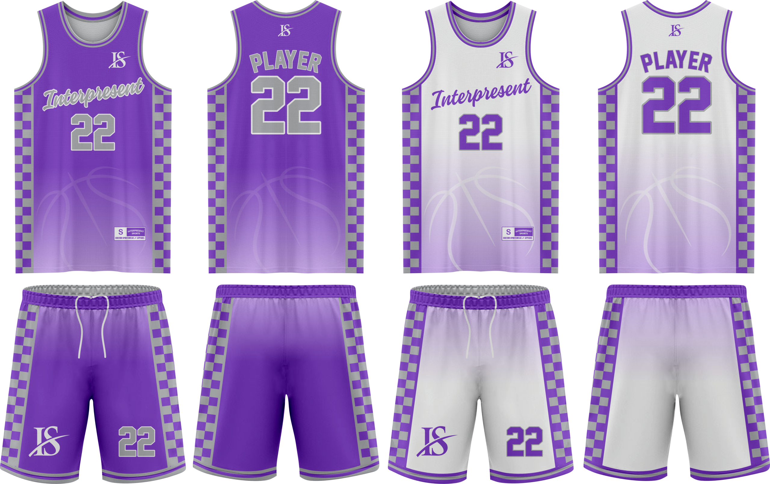 Purple Reverseable BasketBall Uniform
