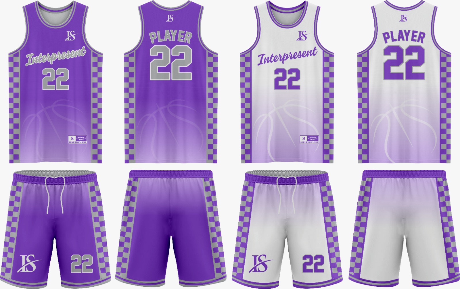 Purple Reverseable BasketBall Uniform